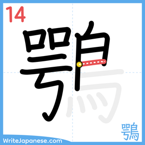 How to write "鶚" - stroke 14