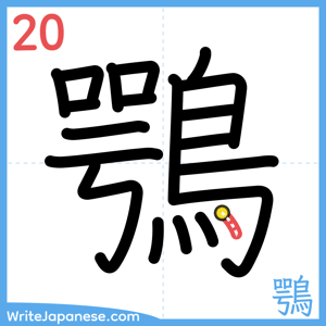 How to write "鶚" - stroke 20