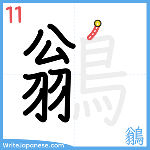 How to write "鶲" - stroke 11