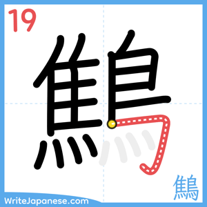 How to write "鷦" - stroke 19