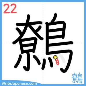 How to write "鷯" - stroke 22