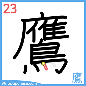 How to write "鷹" - stroke 23