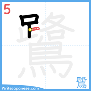 How to write "鷺" - stroke 5