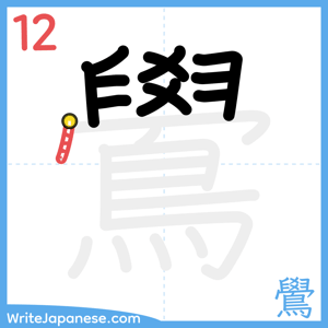 How to write "鷽" - stroke 12