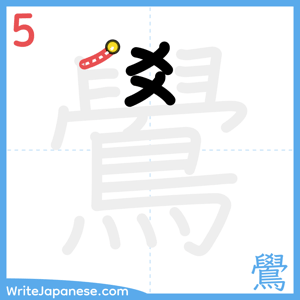How to write "鷽" - stroke 5