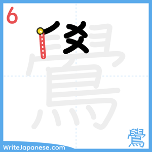 How to write "鷽" - stroke 6