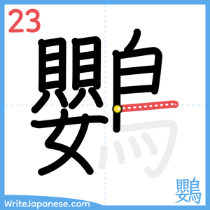 How to write "鸚" - stroke 23