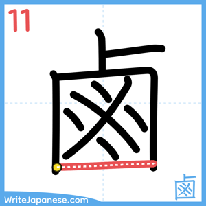 How to write "鹵" - stroke 11