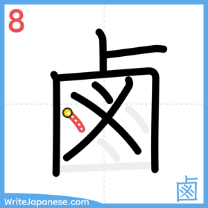 How to write "鹵" - stroke 8