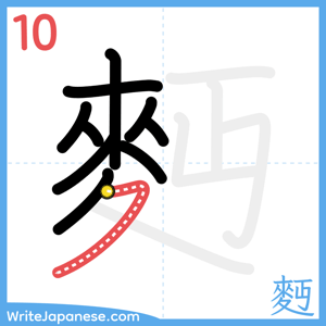 How to write "麪" - stroke 10