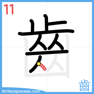 How to write "齒" - stroke 11