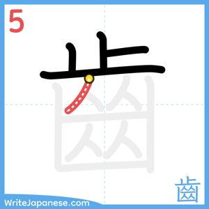 How to write "齒" - stroke 5