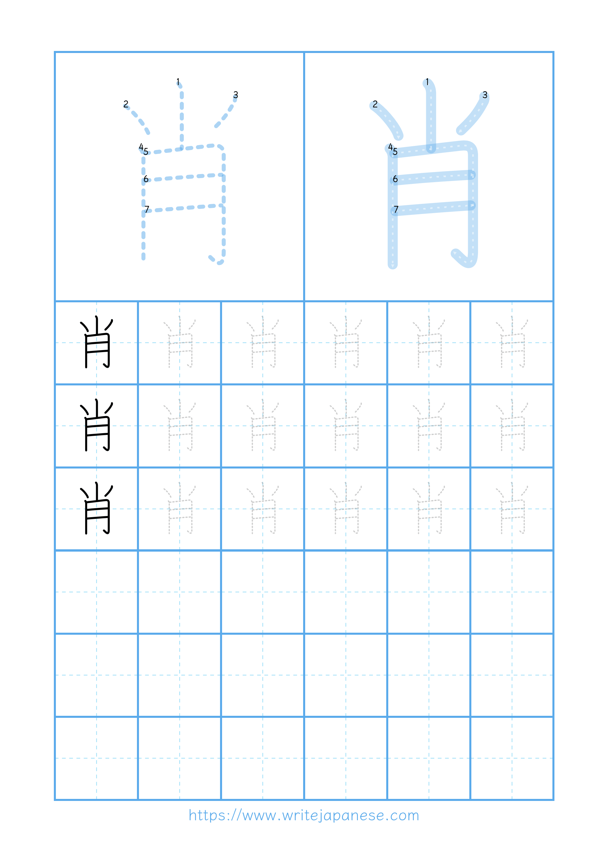 Modern horizontal worksheet for 肖