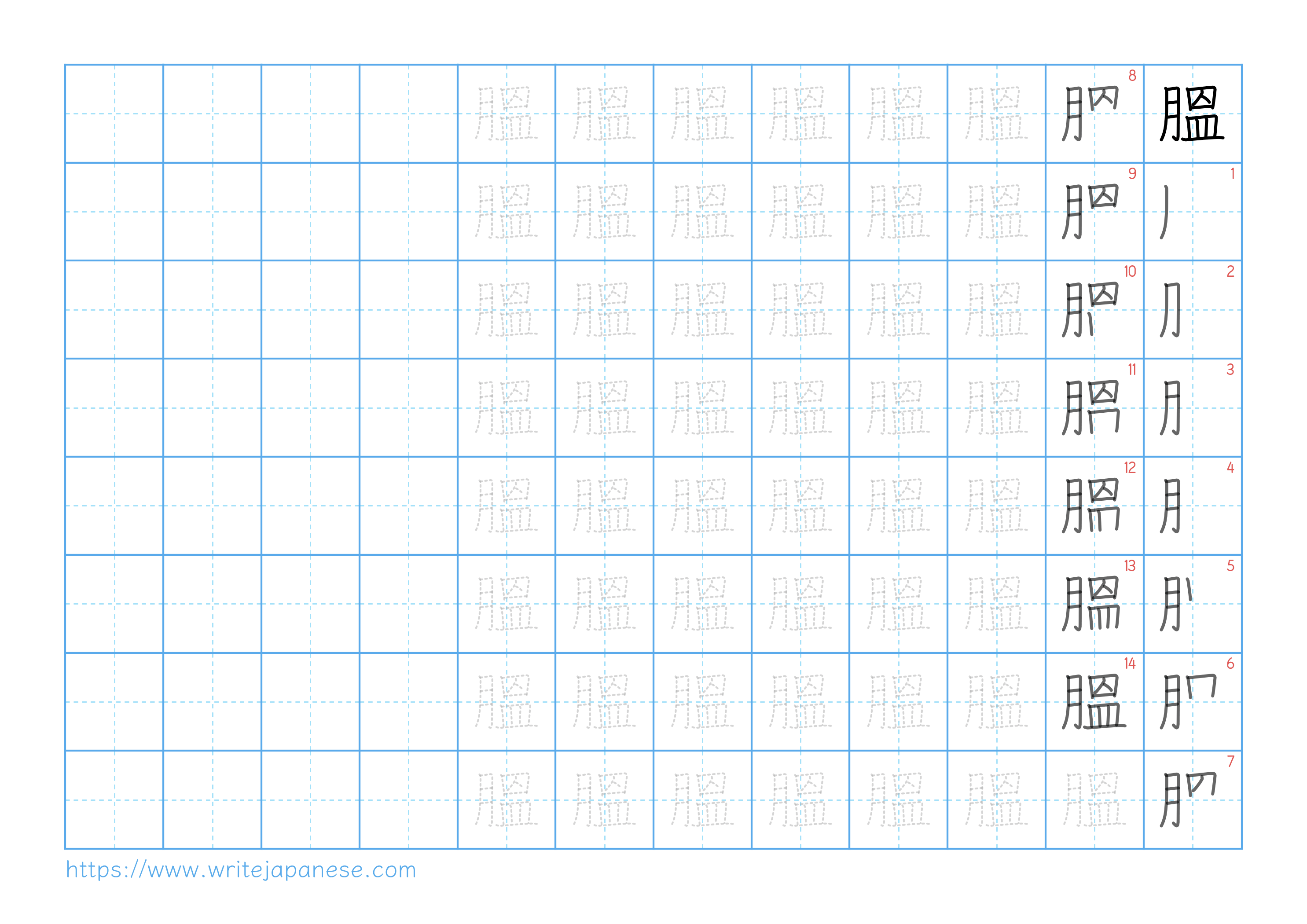 Traditional vertical worksheet for 膃