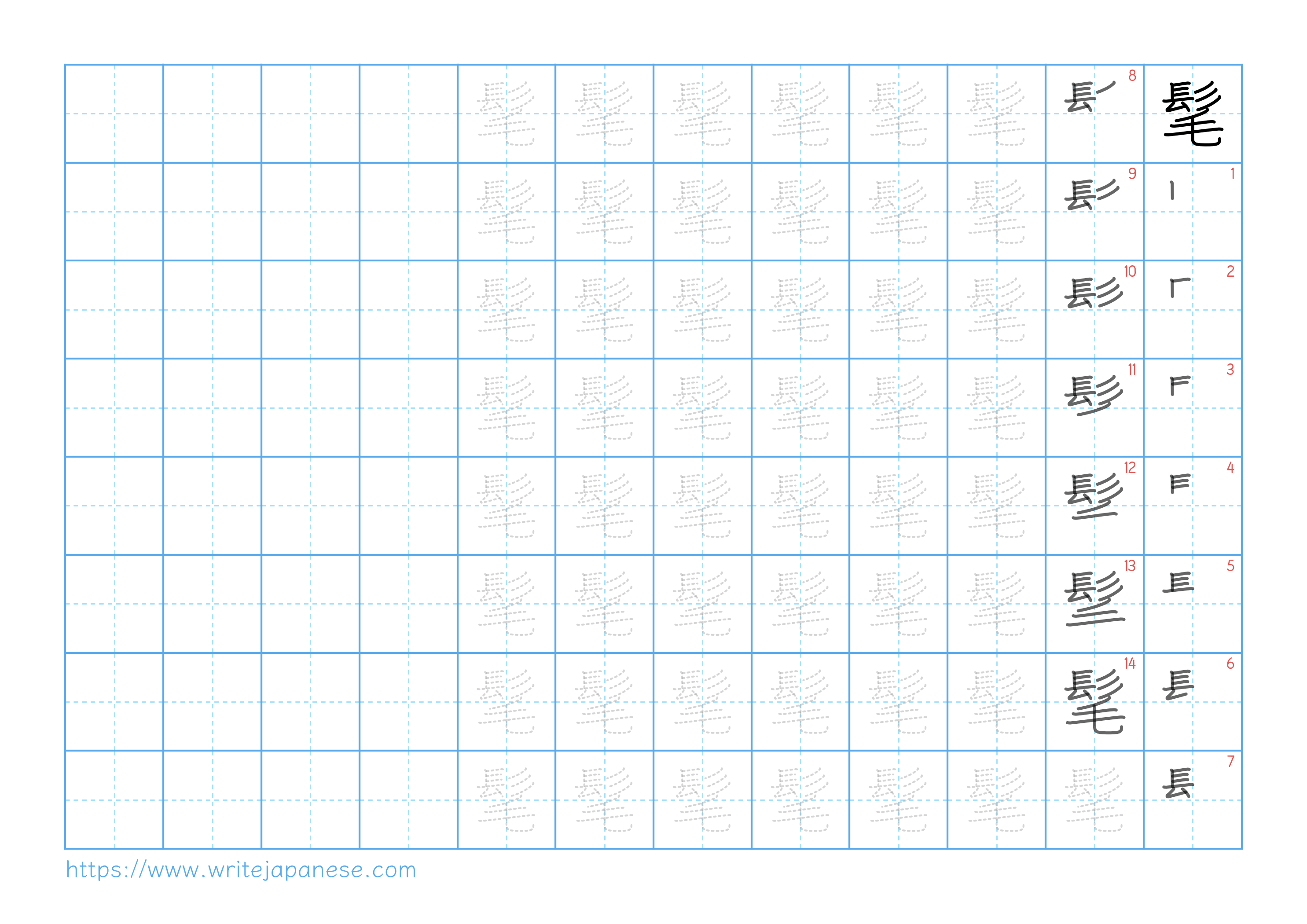 Traditional vertical worksheet for 髦